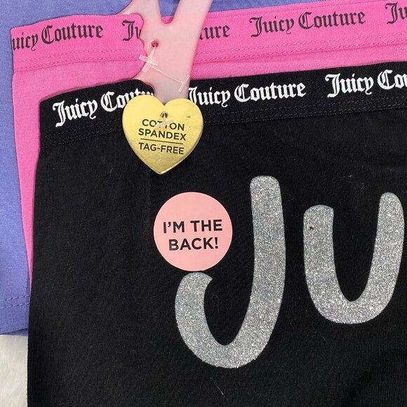 Juicy Couture Black, Gray, Pink, Purple Boy Short Hipster Panties Set NWT Size M - Picture 3 of 9